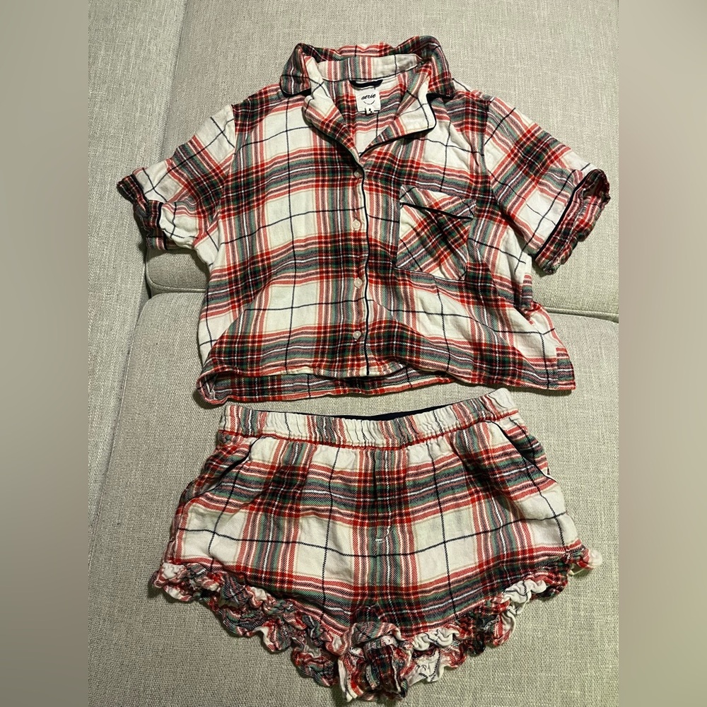Aerie Christmas short sleeve and short pajamas